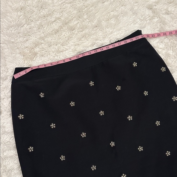 NWT Talbots faux pearl embellished black knee length skirt 20W - Picture 11 of 12